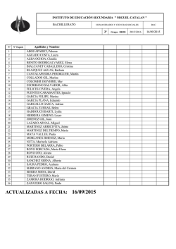 Crystal Reports: LISTAS DEL ALUMNADO POR GRUPOS