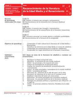 Reconocimiento de la literatura de la Edad Media - objetos cier-sur