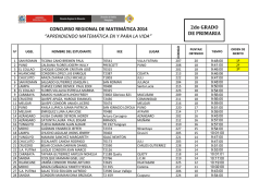 CONCURSO REGIONAL DE MATEM&Aacute;TICA 2014 &ldquo;APRENDIENDO