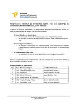 PROCLAMACI&Oacute;N DEFINITIVA DE CANDIDATOS ELECTOS PARA