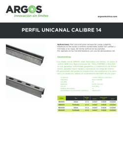 ficha tecnica perfil unicanal calibre 14