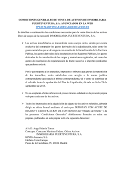 condiciones generales de venta de activos de inmobiliaria