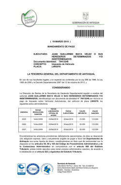 juan guillermo maya velez o sus herederos determinados y/o in