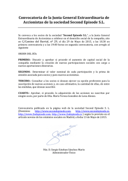 Convocatoria de la Junta General Extraordinaria de Accionistas de