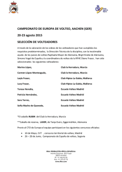 CAMPEONATO DE EUROPA DE VOLTEO, AACHEN (GER)