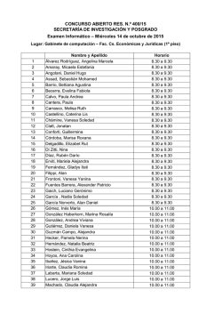 CONCURSO ABIERTO RES. N.&ordm; 400/15 SECRETAR&Iacute;A DE