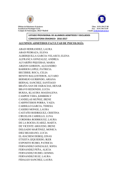 erasmus + movilidad estudios - Facultad de Psicolog&iacute;a. Universidad