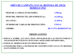 OB&Uacute;S DE CAMPA&Ntilde;A NAVAL-REINOSA DE 105/26 MODELO 1943
