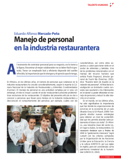 manejo de personal en la industria restaurantera - casia
