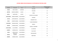 listado obras seleccionadas xvi certamen de pintura acor