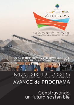 AVANCE de PROGRAMA Construyendo un futuro sostenible