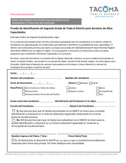 Prueba de Identificacion de Segundo Grado de Todo el Distrito para
