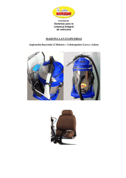 MAQUINA LAVATAPICERIAS Aspiraci&oacute;n