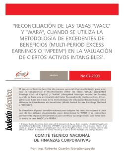 "reconciliaci&oacute;n de las tasas "wacc" y "wara", cuando se utiliza