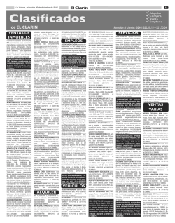 Clasificados diario El Clar&iacute;n de La Victoria mi&eacute;rcoles 30 de