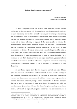 Roland Barthes, una presentaci&oacute;n