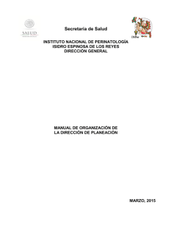 manual de organizacion del INPer - Instituto Nacional de Perinatolog&iacute;a
