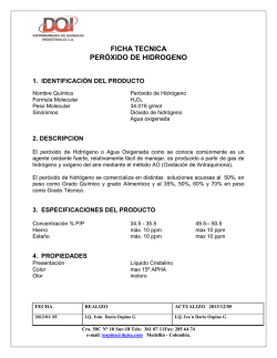 FICHA TECNICA PER&Oacute;XIDO DE HIDROGENO
