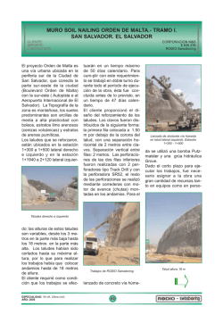 Muro Soil Nailing Orden de Malta, Tramo I - Rodio