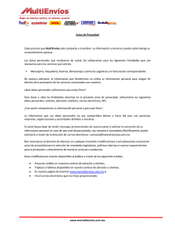 www.memultienvios.com.mx Aviso de Privacidad Cabe