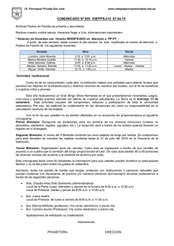 comunicado bingo - IE Parroquial Privada "San Jos&eacute;"
