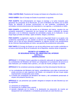 DECRETO LEY No.102 Seguridad Social del MININT
