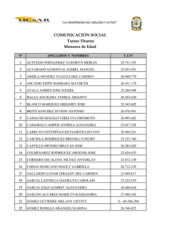 COMUNICACI&Oacute;N SOCIAL Turno: Diurno Menores de Edad