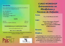Entrenamiento en Mindfulness y T&eacute;cnicas de Defusi&oacute;n