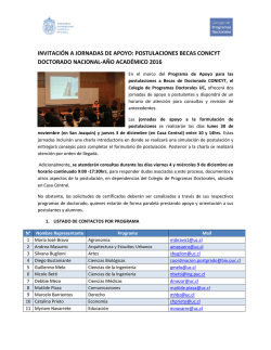 Apoyo Postulaci&oacute;n a Becas Conicyt a&ntilde;o acad&eacute;mico 2016