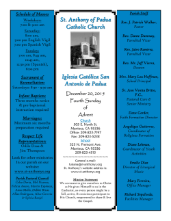 December 20, 2015 - St. Anthony of Padua