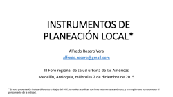 Instrumentos de planeaci&oacute;n local. Alfredo Rosero