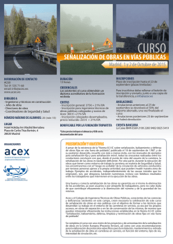 SE&Ntilde;ALIZACI&Oacute;N DE OBRAS EN V&Iacute;AS P&Uacute;BLICAS