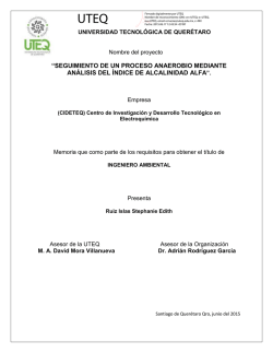 &ldquo;seguimiento de un proceso anaerobio mediante an&aacute;lisis del &iacute;ndice