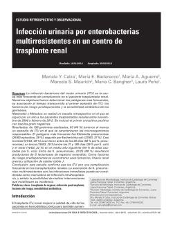 Infecci&oacute;n urinaria por enterobacterias multirresistentes en un centro