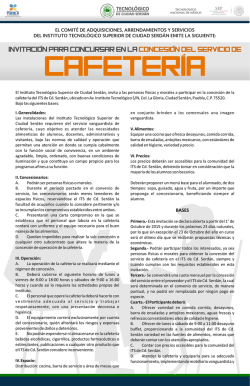 CONVOCATORIA CAFETER&Iacute;A.cdr - Instituto Tecnol&oacute;gico Superior