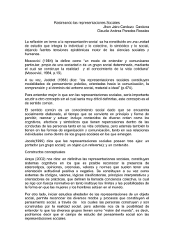 Rastreando las representaciones Sociales Jhon Jairo Cardozo