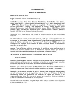 Minuta de Reuni&oacute;n Reuni&oacute;n de Mesa Conjunta Fecha: 12 de marzo