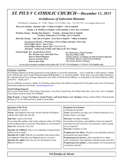 December 13, 2015 - St. Pius V Catholic Church