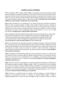 Equilibrio qu&iacute;mico /solubilidad