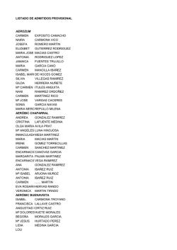 LISTADO DE ADMITIDOS PROVISIONAL AEROZUM CARMEN