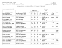 RESULTADO DE LA ASIGNACI&Oacute;N POR PREUNIVERSITARIO