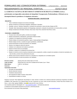 convocatoria-ce-027 - Gerencia Nacional de Recursos Evapor&iacute;ticos