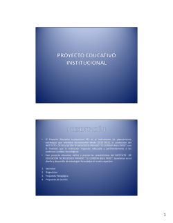 &bull; El Proyecto Educativo Institucional PEI es el instrumento de