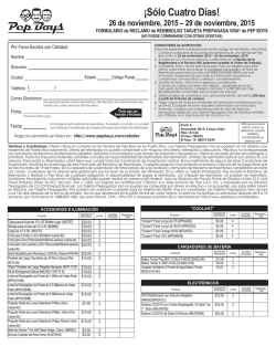 &iexcl;S&oacute;lo Cuatro D&iacute;as! 26 de noviembre, 2015