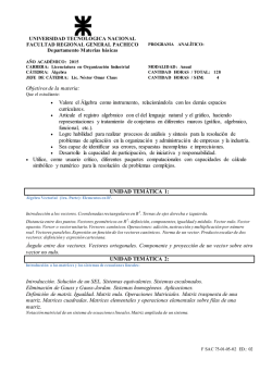 Programa Algebra LOI 2015 - UTN FRGP