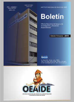 Bolet&iacute;n Informativo - OEAIDE A&ntilde;o 1 - INSN Instituto Nacional de