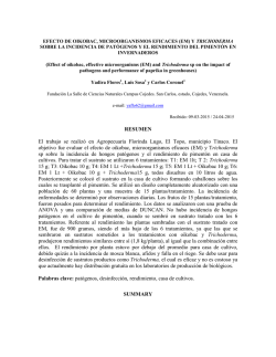 RESUMEN El trabajo se realiz&oacute; en Agropecuaria