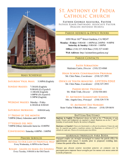 October 4, 2015 - Saint Anthony of Padua Church