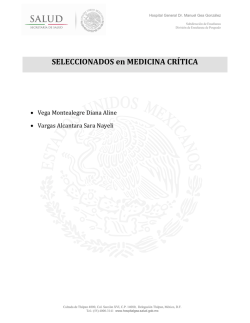 SELECCIONADOS en MEDICINA CR&Iacute;TICA