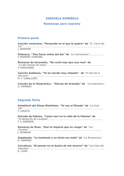 Zarzuela - Romanzas para soprano